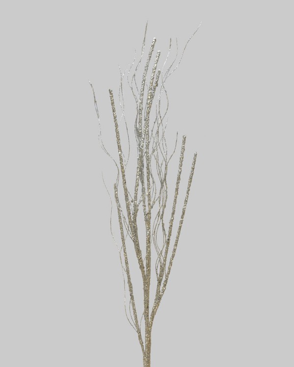 Twig Spray 36" Silver Glitter