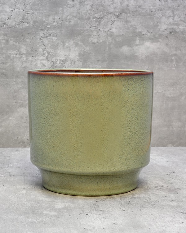 Green Stepped Planter - Small 4.5"H
