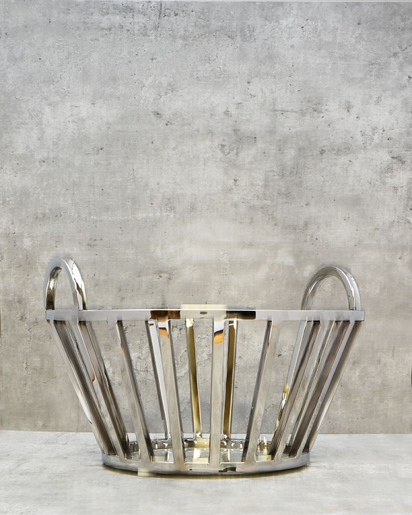 Stainless Steel Decorative Basket 13"D