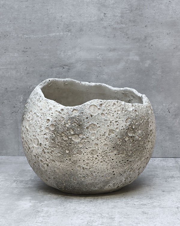 Textured Moonscape Planter 9"D
