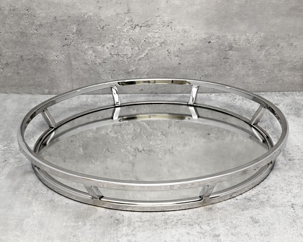 Flared Round Mirror Tray 16.5"D