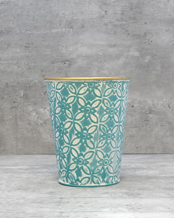 Round Teal Container - Small 6.5"H