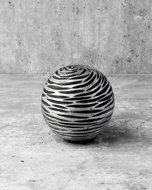Ripple Carved Decorative Ball 4"D
