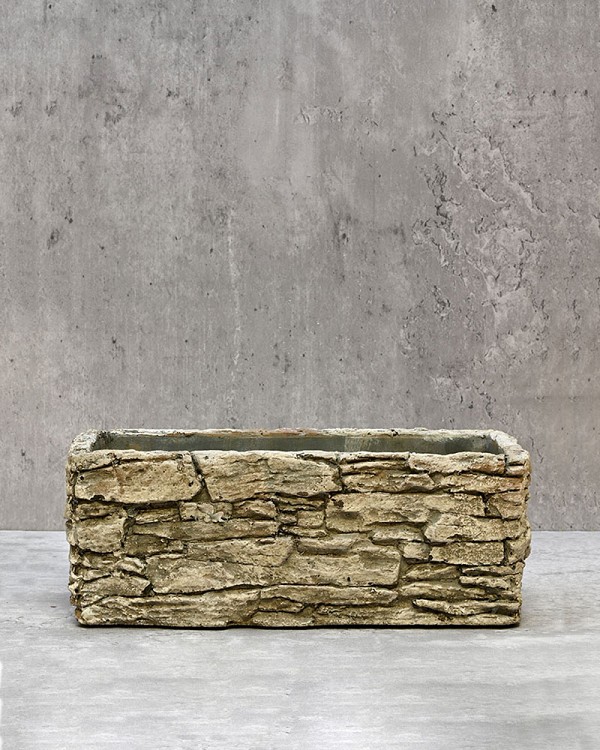 Rectangular Stone Wall Planter - Small 3"H