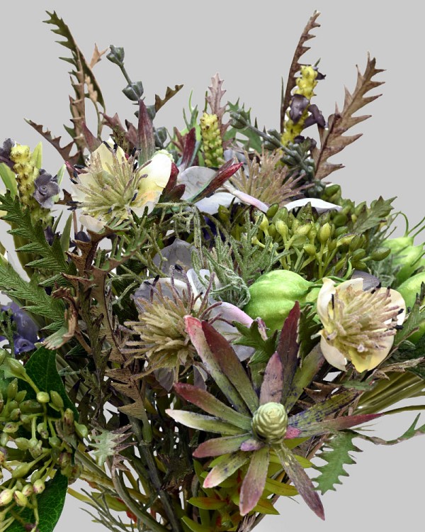 Protea Pod Bouquet 11.5" Green/Lavender