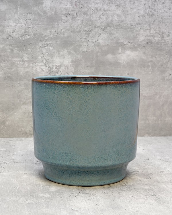 Blue Stepped Planter - Medium 6"H