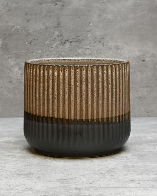 Two Tone Ribbed Container 5"H