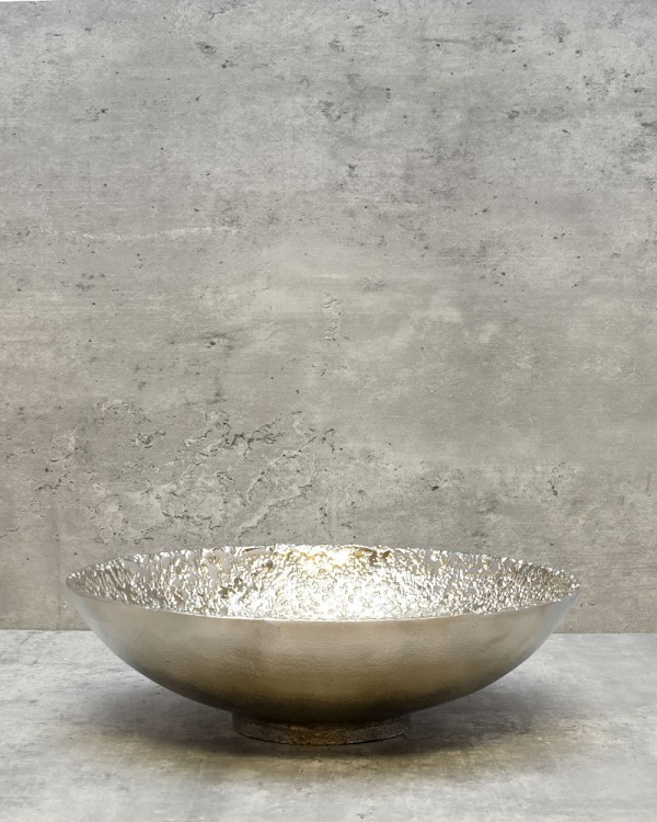 Textured Nickel Plated Bowl - Small 11.5"D