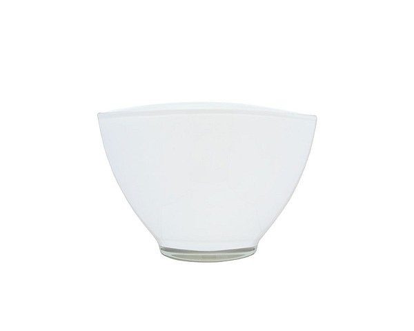 White Glass Bowl - Oval 5.5"H