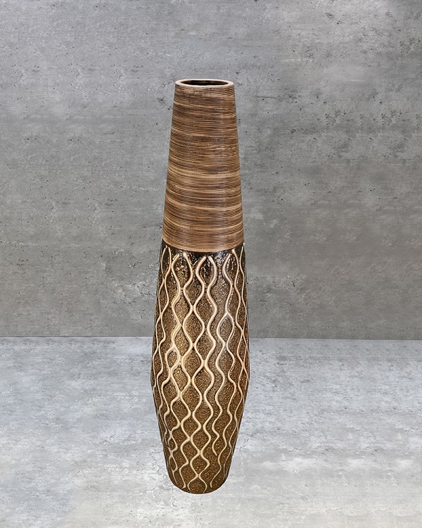 Brown/Gold Decorative Vase 16.5"H
