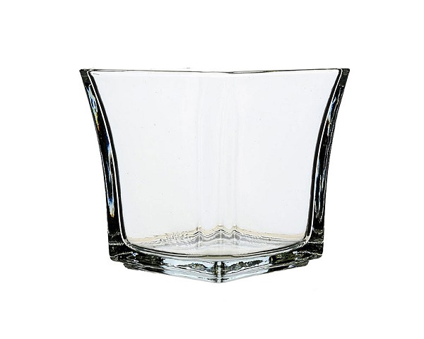 Square Flared Glass Vase 4"H