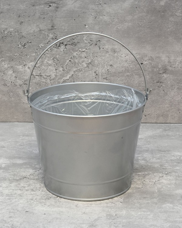 Metal Bucket - Silver 4.75"H