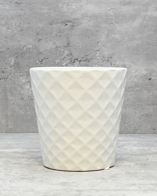 Tapered Diamond Patterned Planter 5.25"H