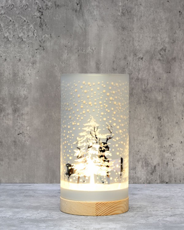 Christmas Tree Lantern - White 8"H